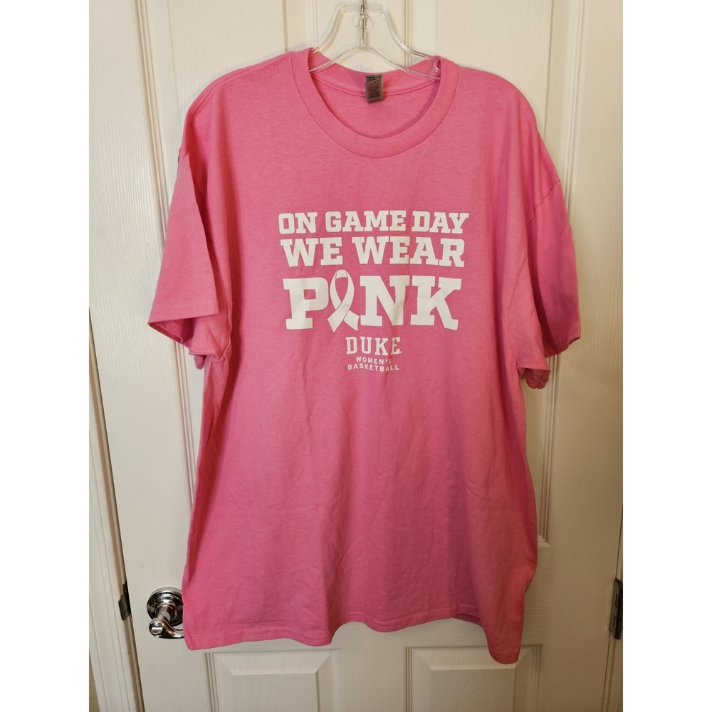 NWOT On Game Day We Wear PINK Duke Women's Basketball Short Sleeve T-Shirt, XL